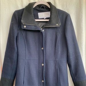 Wool coat, Navy, Lined